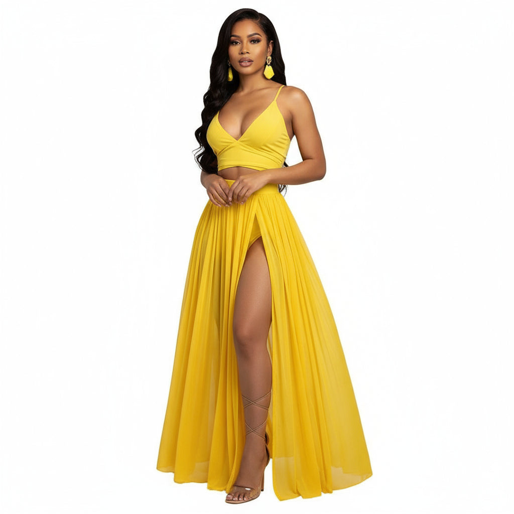 Side Slit Swimming Two Piece