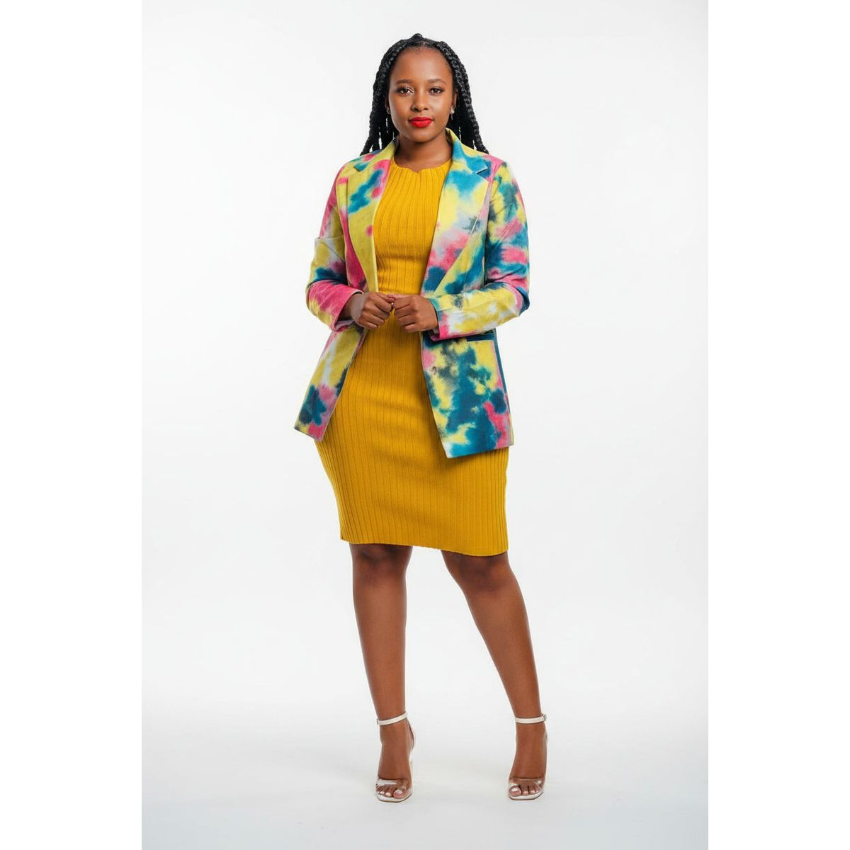 Tie-Dye Print Formal Blazer