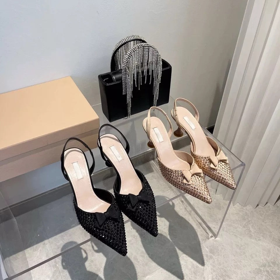 pointed toe bow heels