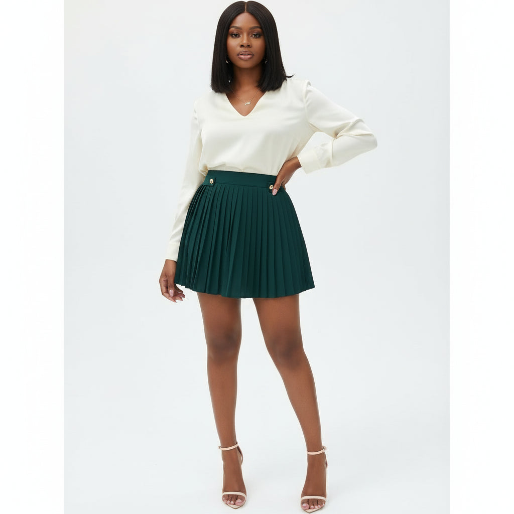Pleated Mini Skirt