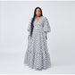 Deep V-Neck Polka Dot Long Sleeve Maxi Dress