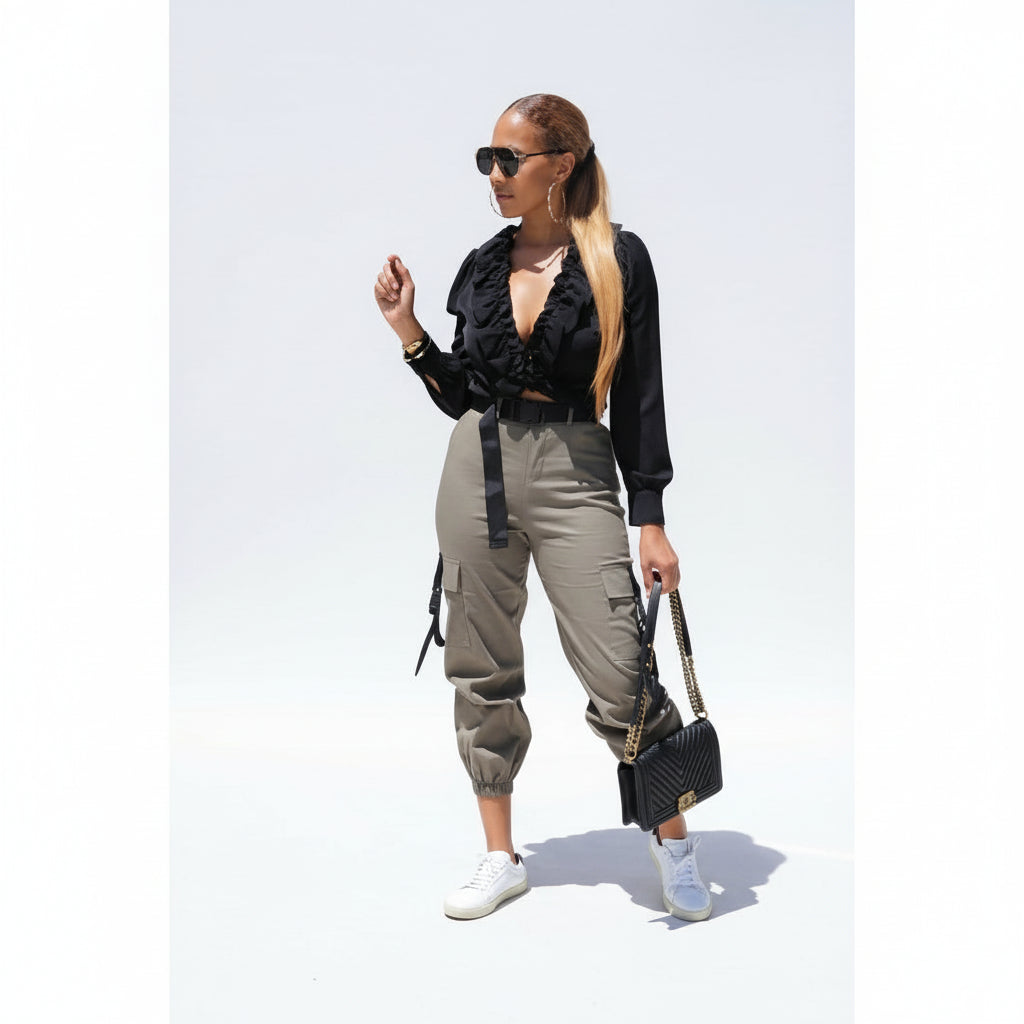 Side Pocket High waist Cargo Pant