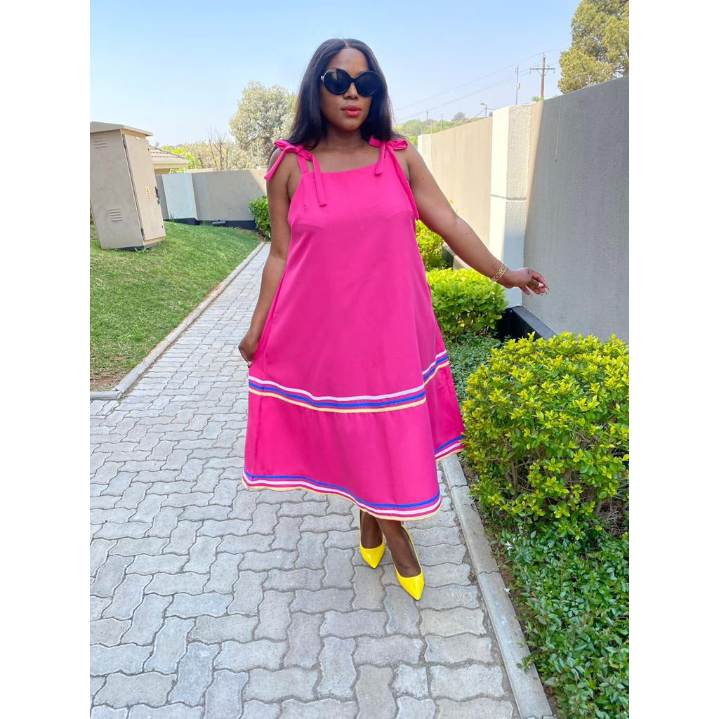 Sleeveless Ankara Dress YELLOW SUB TRADING