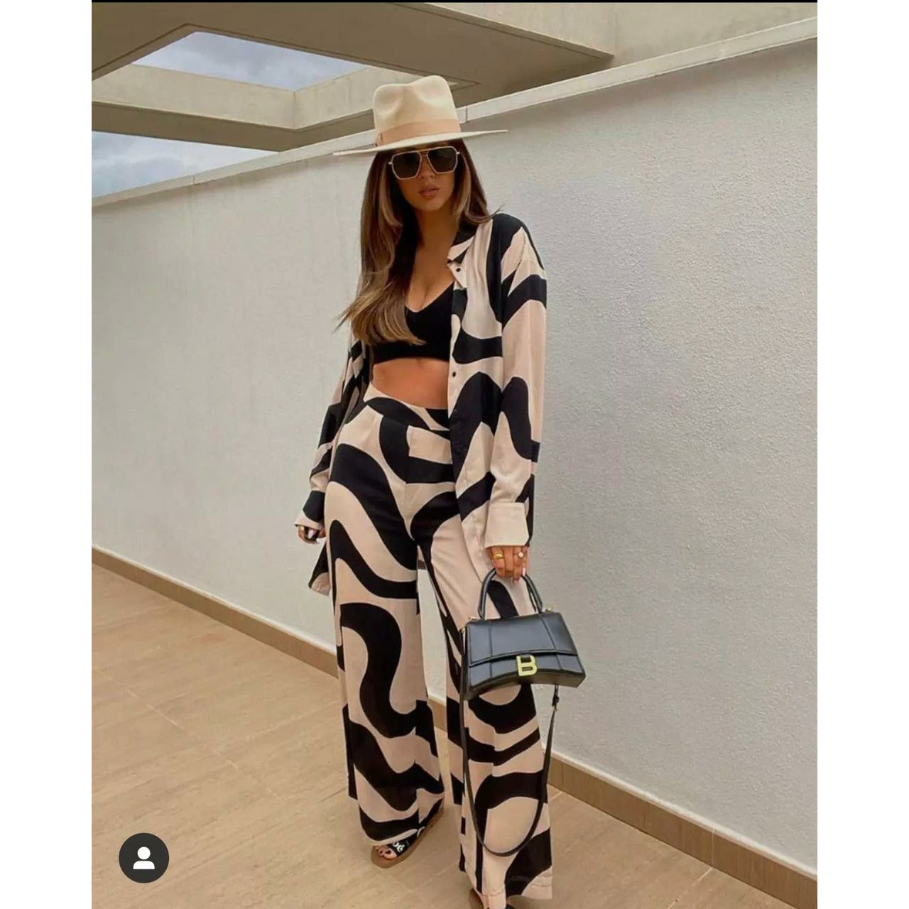 Printed Loose Shirts & Pants Two-Piece Set