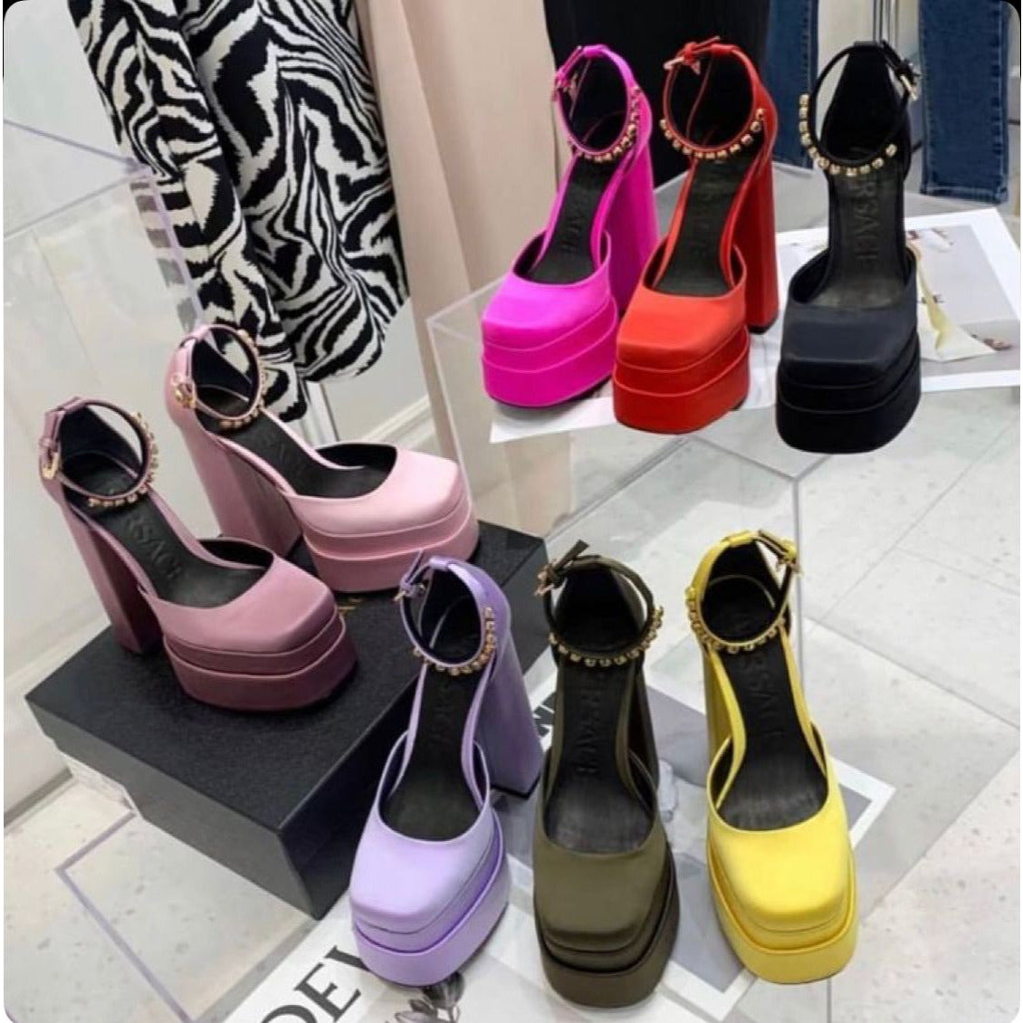 Chunky Platform Suede High Heel