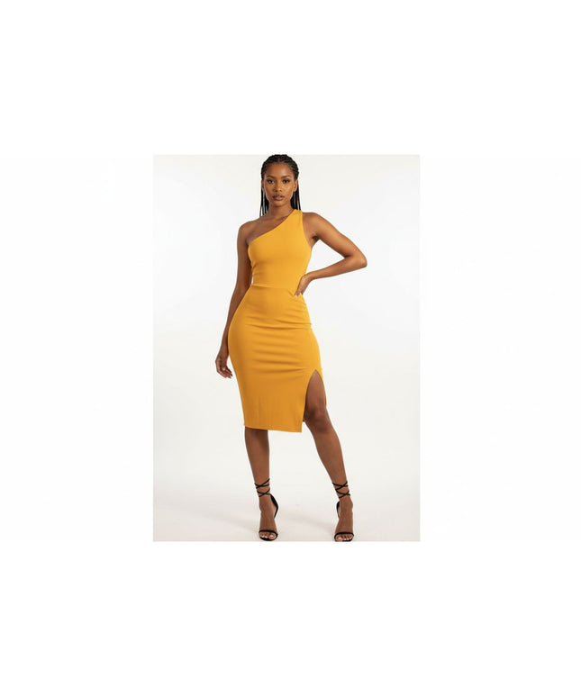 One Hand Off Shoulder Bodycon Dress – YELLOW SUB TRADING