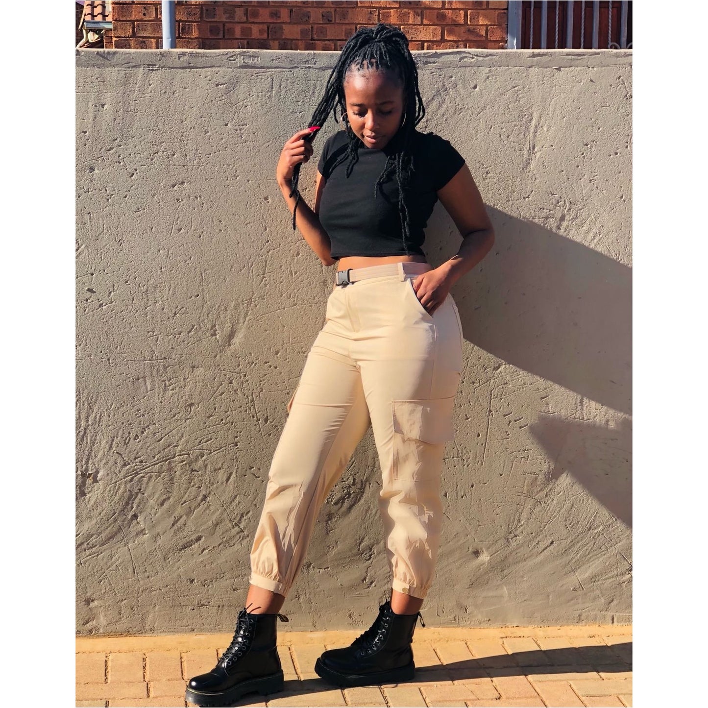 High Waisted Elastic Bottom Pant