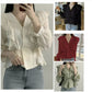 V-Neck Flare Sleeve Blouse