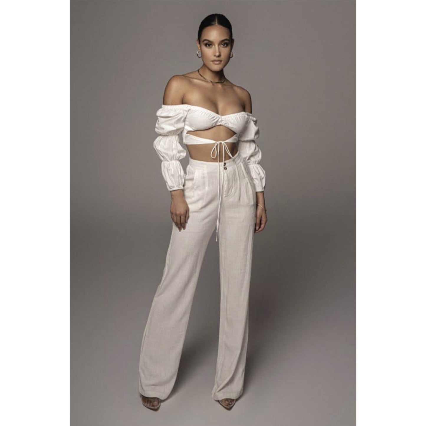 Sexy Long Sleeve V Neck Crop Top