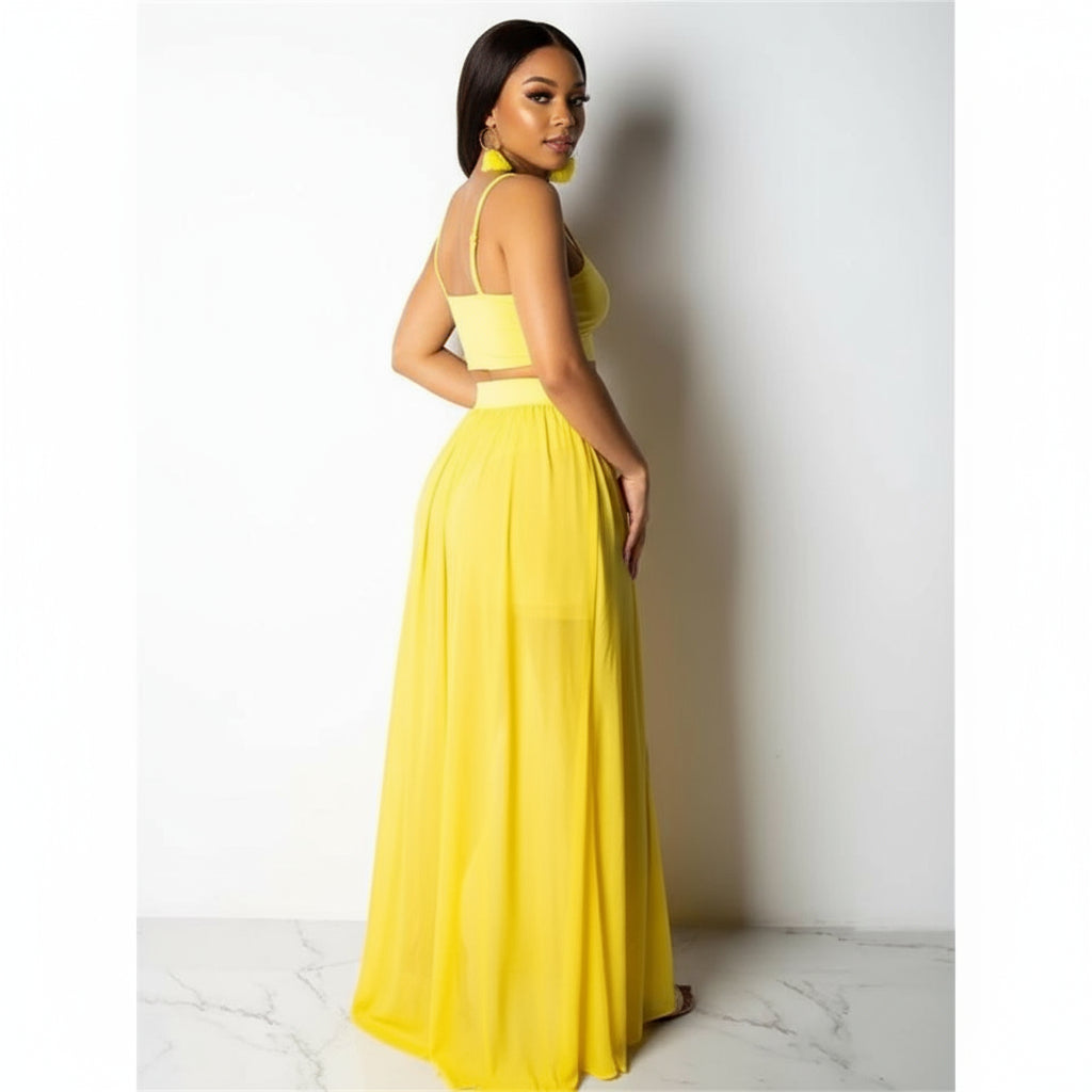 Side Slit Swimming Two Piece