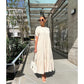 Round Neck Short Sleeve Long Dress