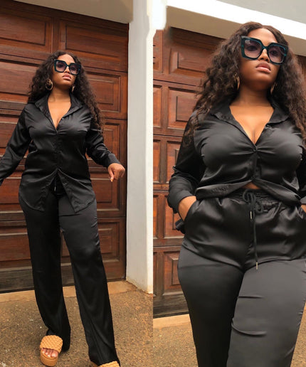 Silky Shirt and Trouser Twin Set