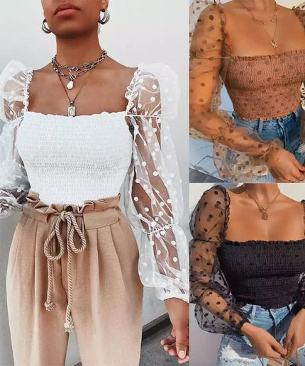 Sexy Mesh See-throughout  Blouse