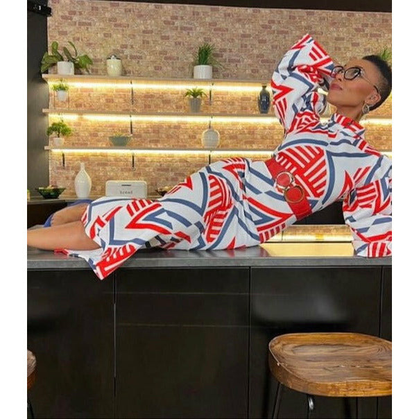 Long Sleeve Print Dress