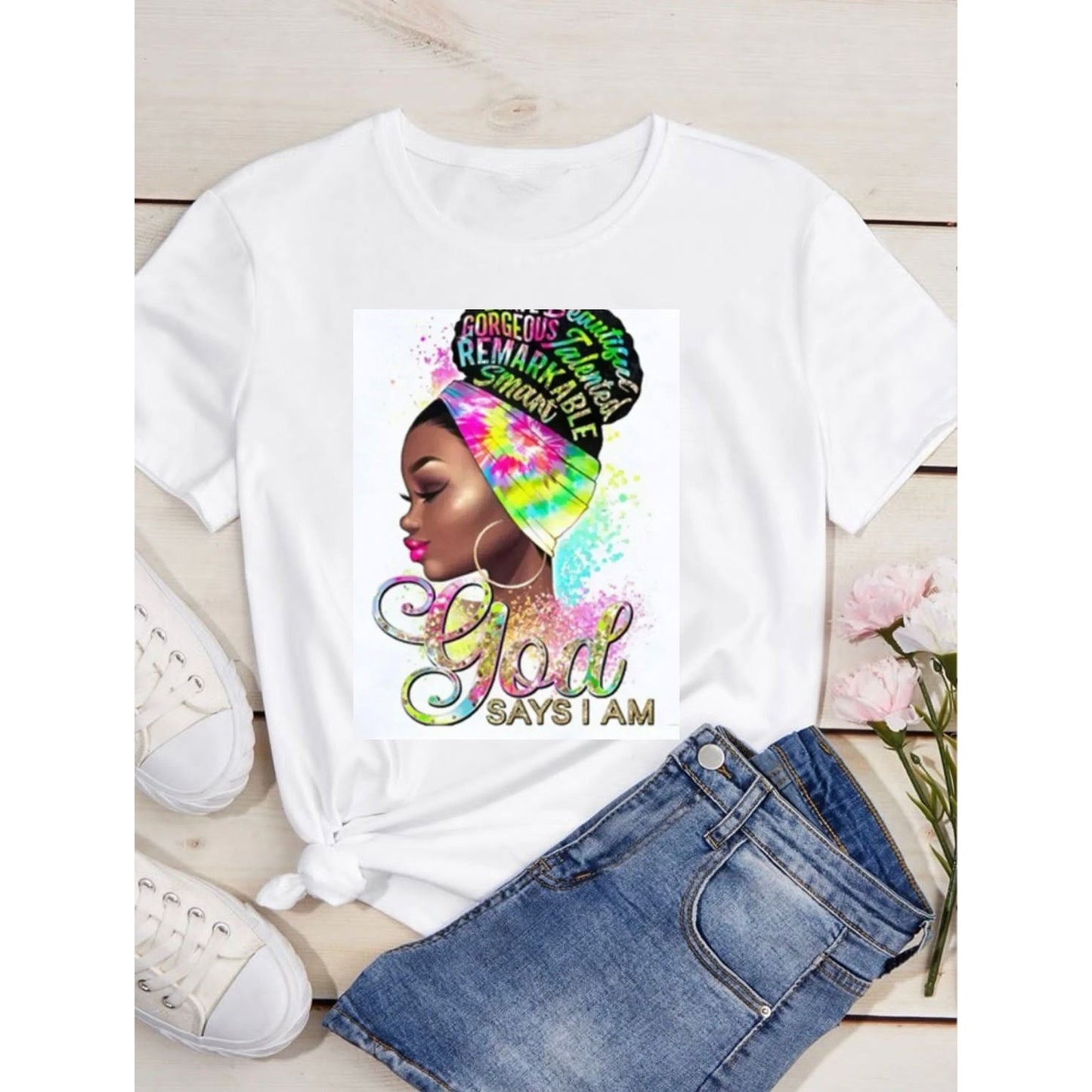 Round Neck Character Print T-Shirt