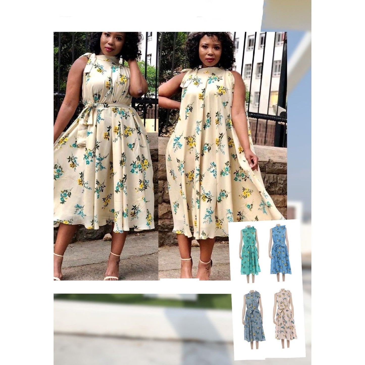 Sleeveless Floral Maxi Dress.