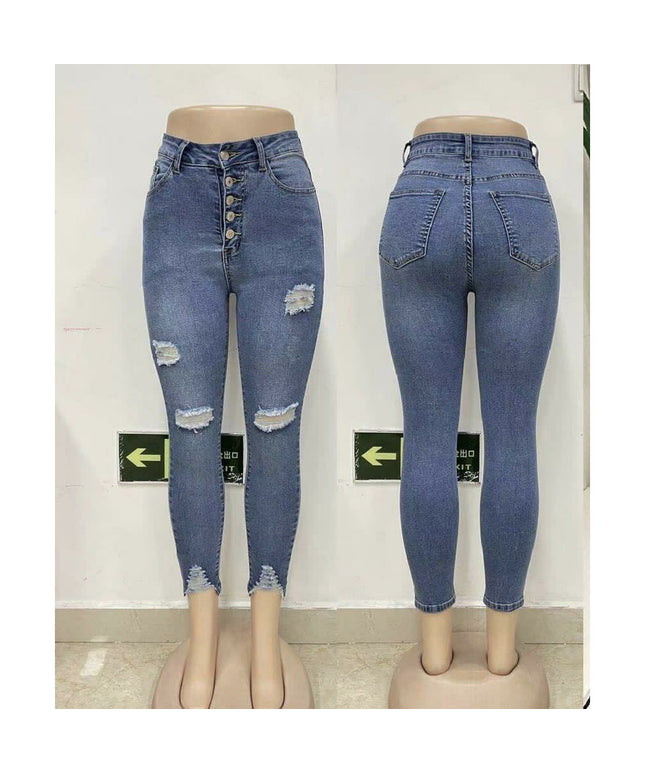Distressed High Waisted skinny jeans