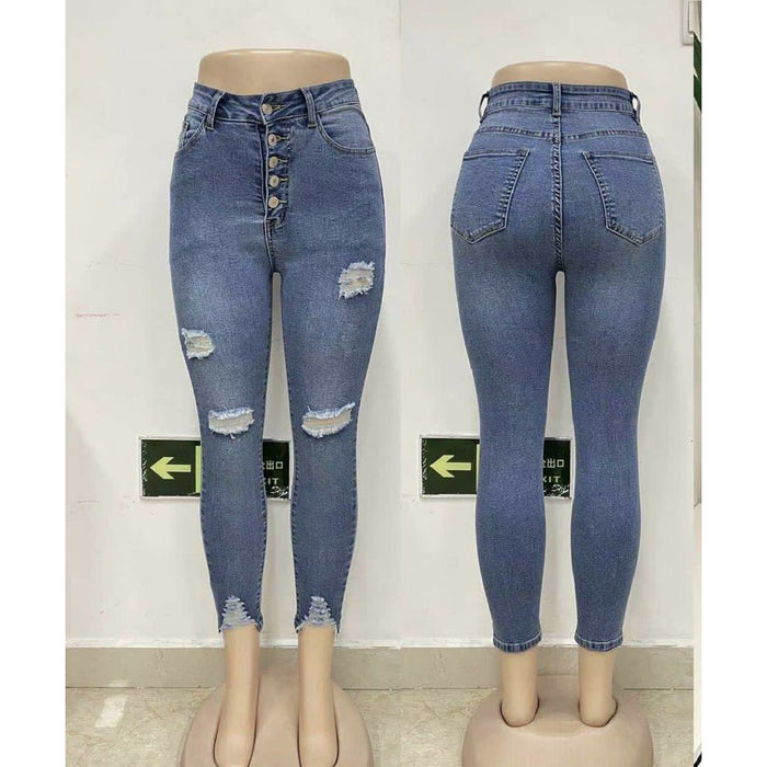 Distressed High Waisted skinny jeans