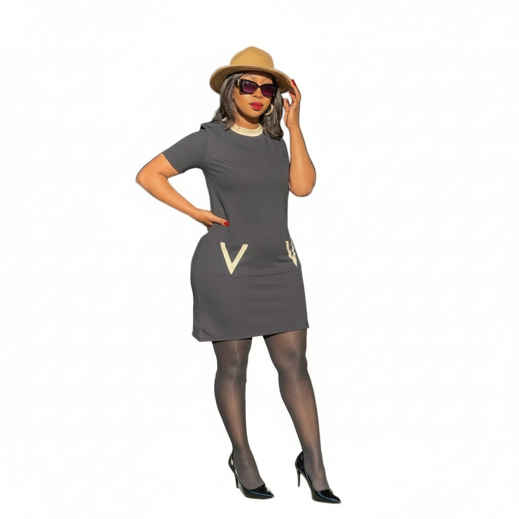 Round Neck Mini Dress