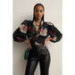 Floral Print Lantern Sleeve Button Blouse