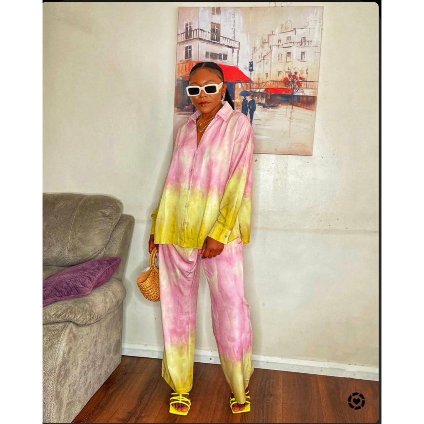 Loose Gradient Printing Twin Set