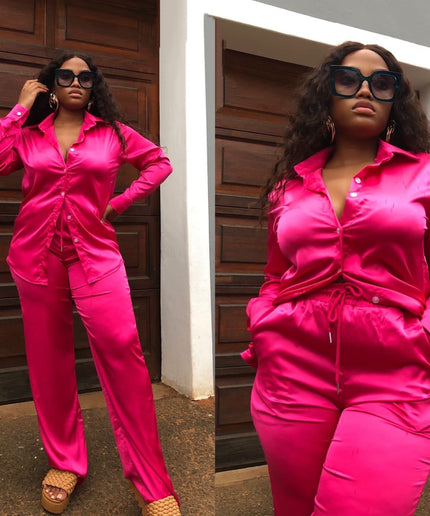 Silky Shirt and Trouser Twin Set