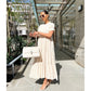 Round Neck Short Sleeve Long Dress