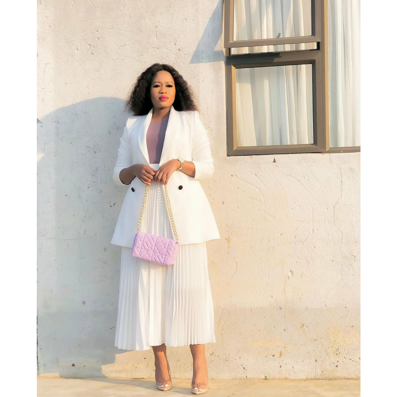 Long Pleated Maxi Skirt