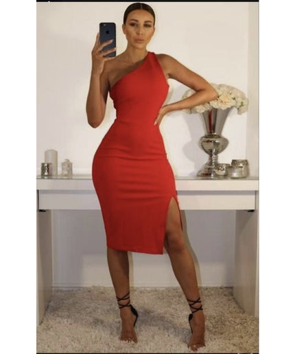 One Hand Off Shoulder Bodycon Dress