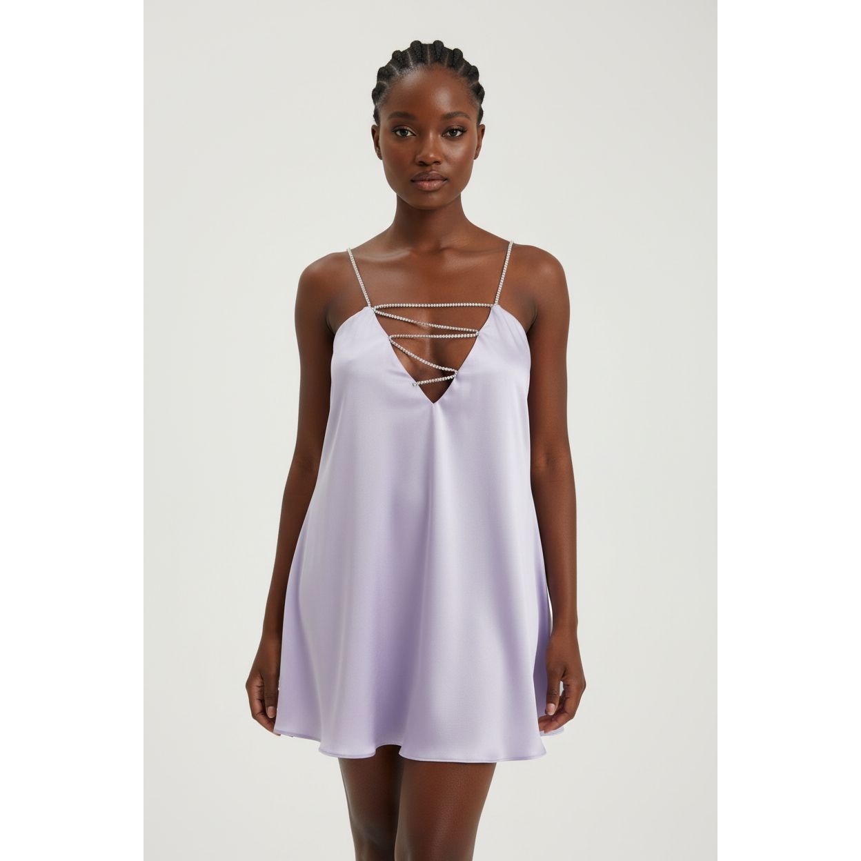 V Neck Chain Strap Backless Dress
