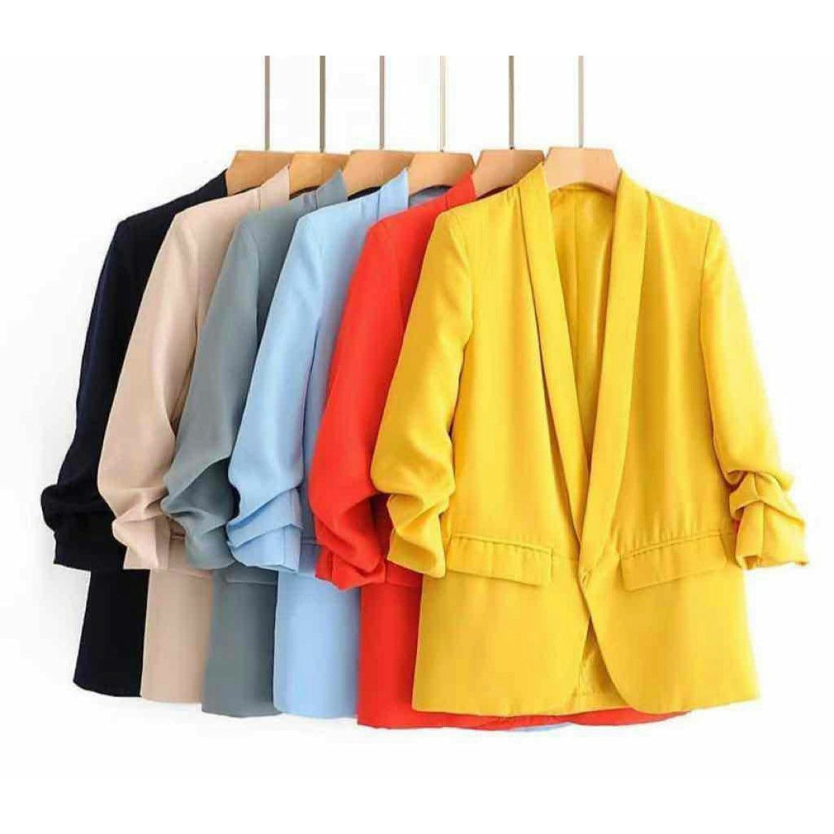 Three Quarter Sleeve Regular Fit Formal Blazer