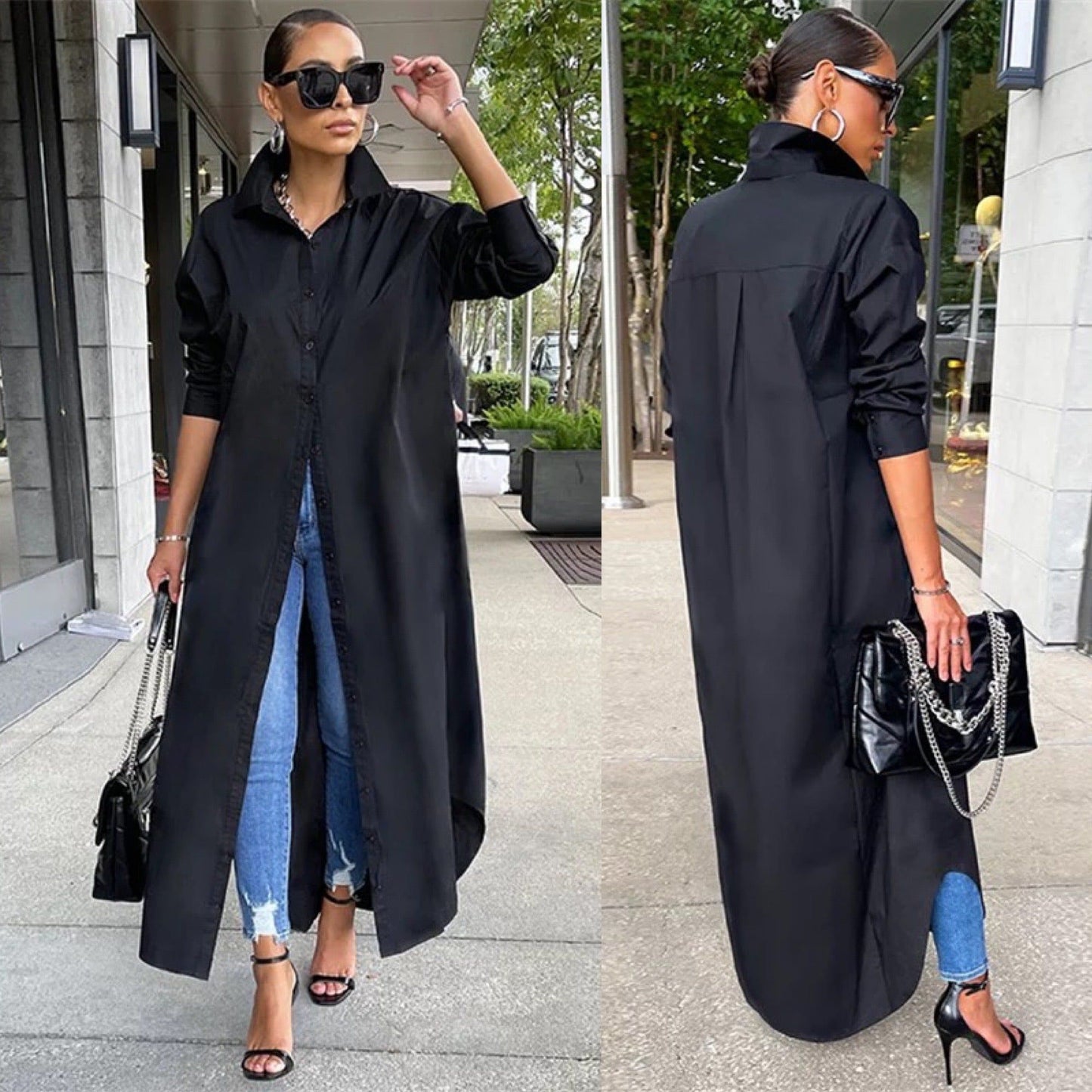 Long Sleeve Long Shirt Dress