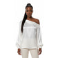 Off Shoulder Satin Blouse