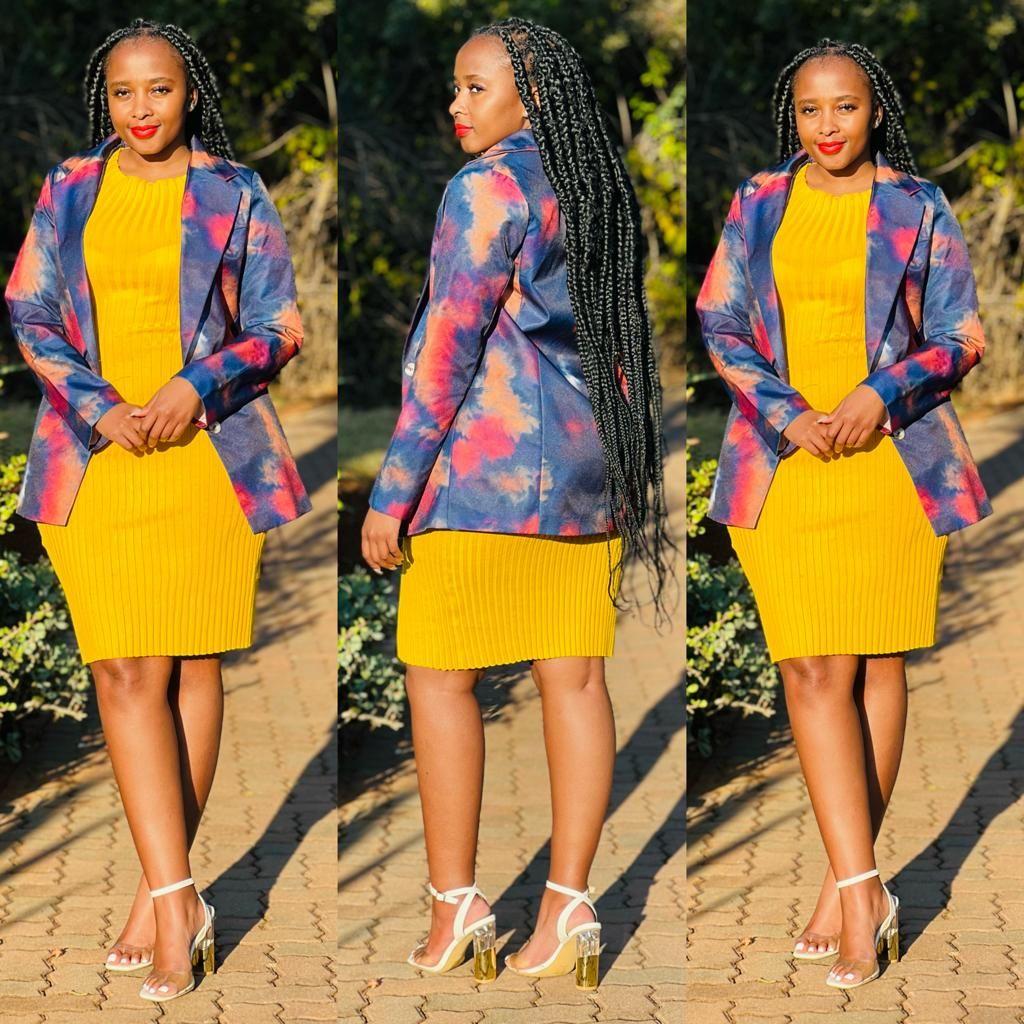 Tie-Dye Print Formal Blazer