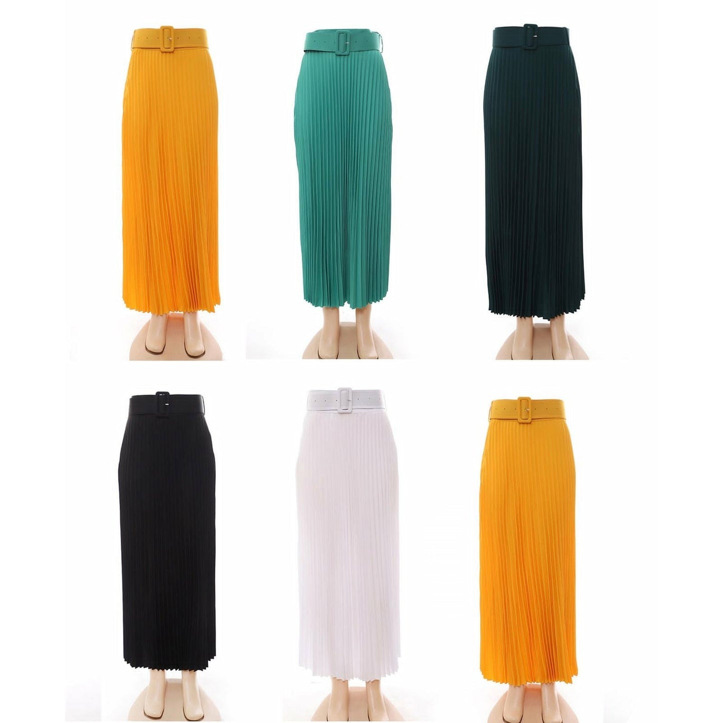 Long Pleated Maxi Skirt