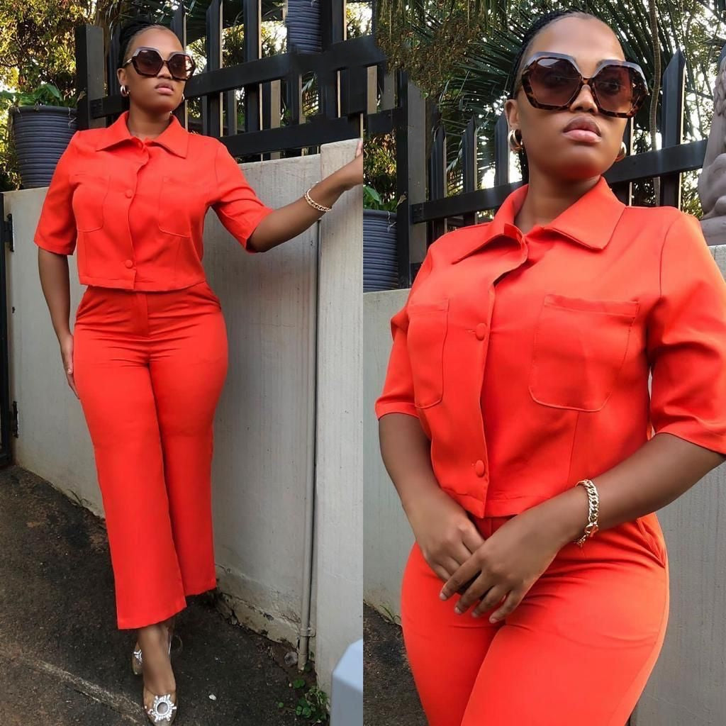 Three Quarter Sleeve Jacket & Pants Sets