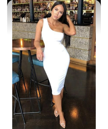 One Hand Off Shoulder Bodycon Dress