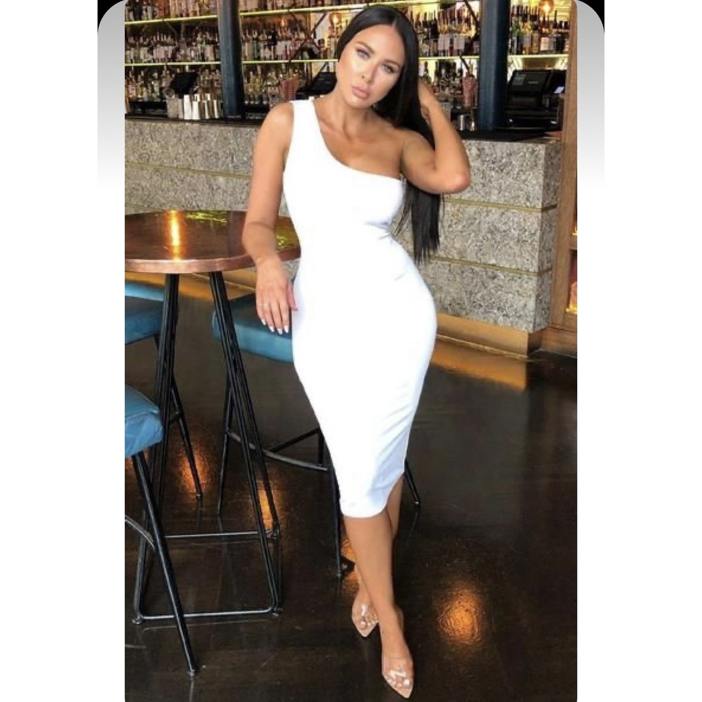 One Hand Off Shoulder Bodycon Dress