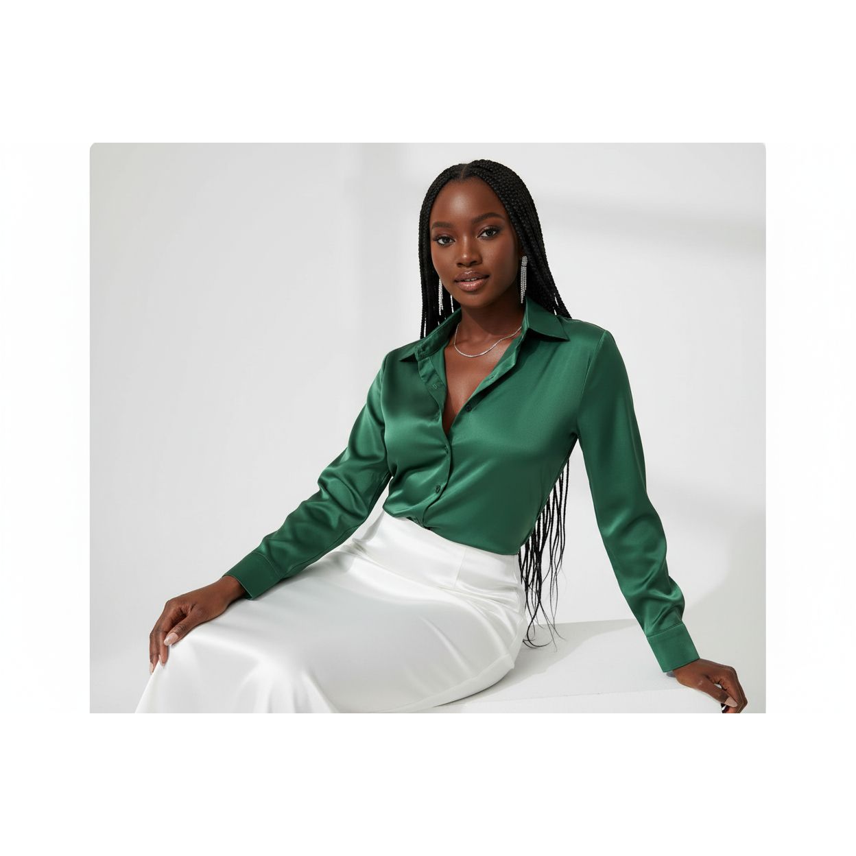 Satin Button Up Shirt