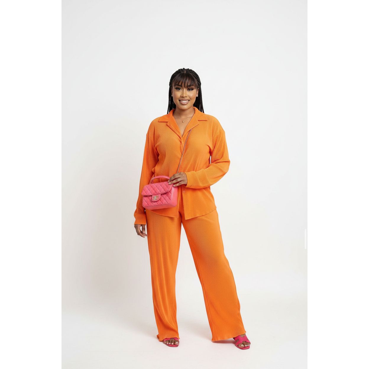 Pleated Shirt & Trousers Two Piece Sets