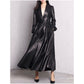 Maxi Pu Leather Tranche Coat