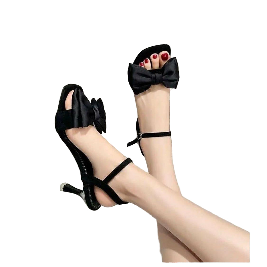 Satin Bow ties Short Heel Shoes