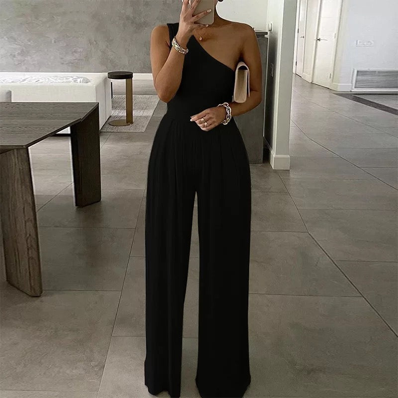 Wide Leg Pants and one Hand Bodysuit Set