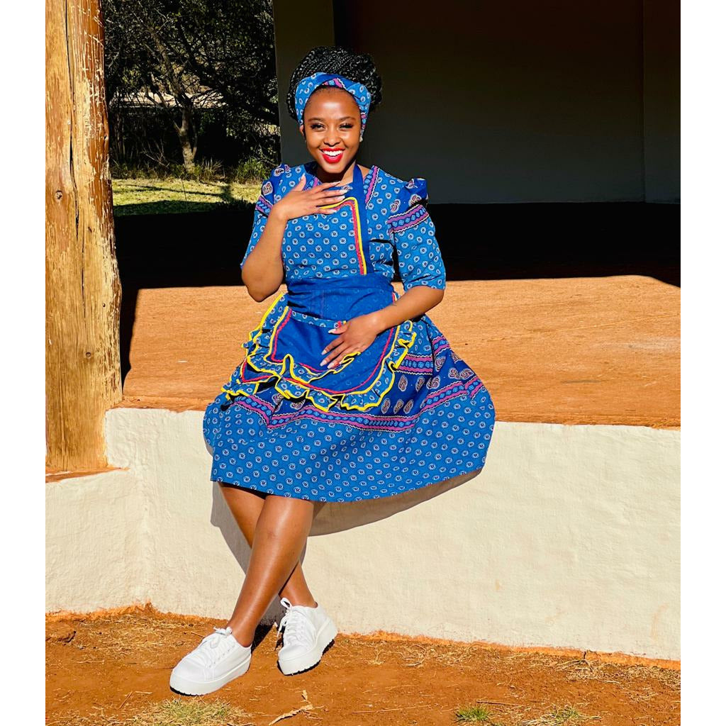 Three Quarter Sleeve Ankara Dress