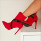 Pointed Toe Buckle Stiletto Heel Ankle Boots
