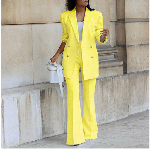 Double Breasted Blazers and Straight Flare Pants Suit — YELLOW SUB TRADING