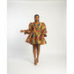 V-Neck Mini Ankara Dress