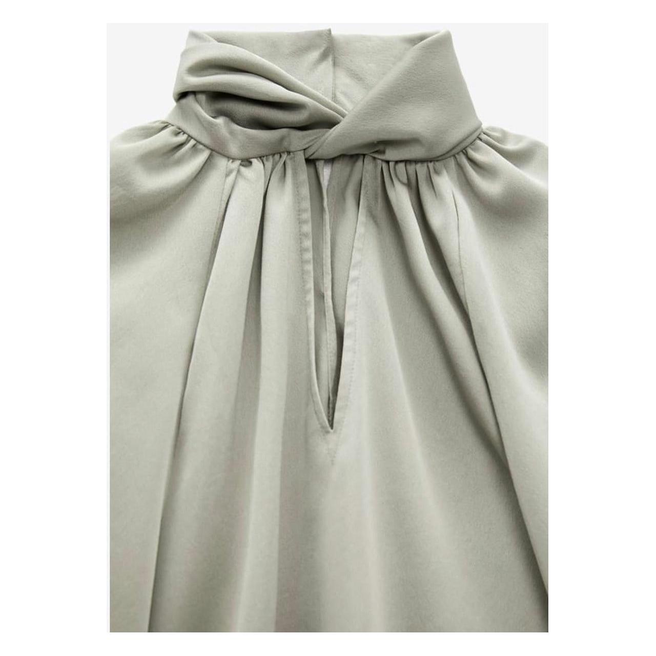 Long Sleeve Satin Blouse