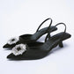 Rhinestones Decorated Pointed Heels Pumps