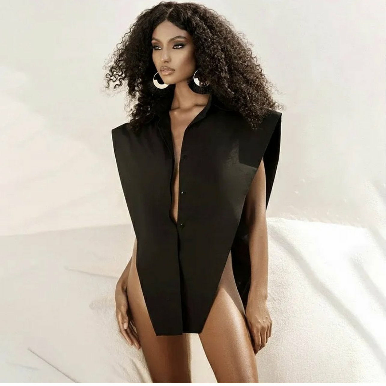 Sexy Lapel Sleeveless Cover Blouse